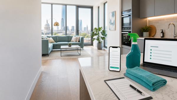 Clean London home with cleaning checklist and supplies